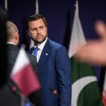 U.S. Vice President JD Vance looks on prior to a quadrilateral meeting between the United States, Iran, Pakistan and Qatar at the Burgenstock luxury hotel complex
